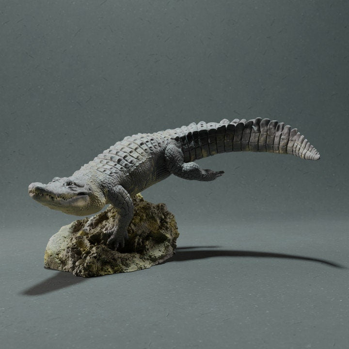 Alligator Swimming - UNPAINTED - Animal Den Miniatures