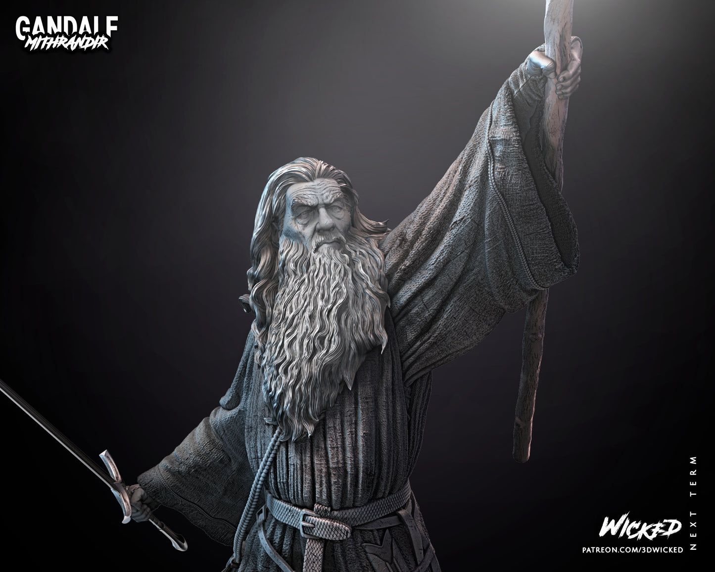 Gandalf - Unpainted FAN ART - Wicked 3D Prints