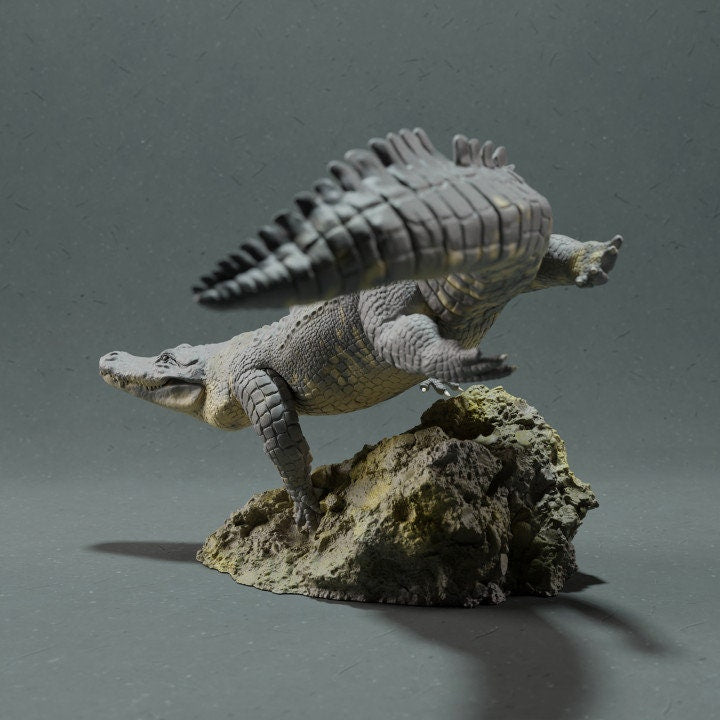 Alligator Swimming - UNPAINTED - Animal Den Miniatures