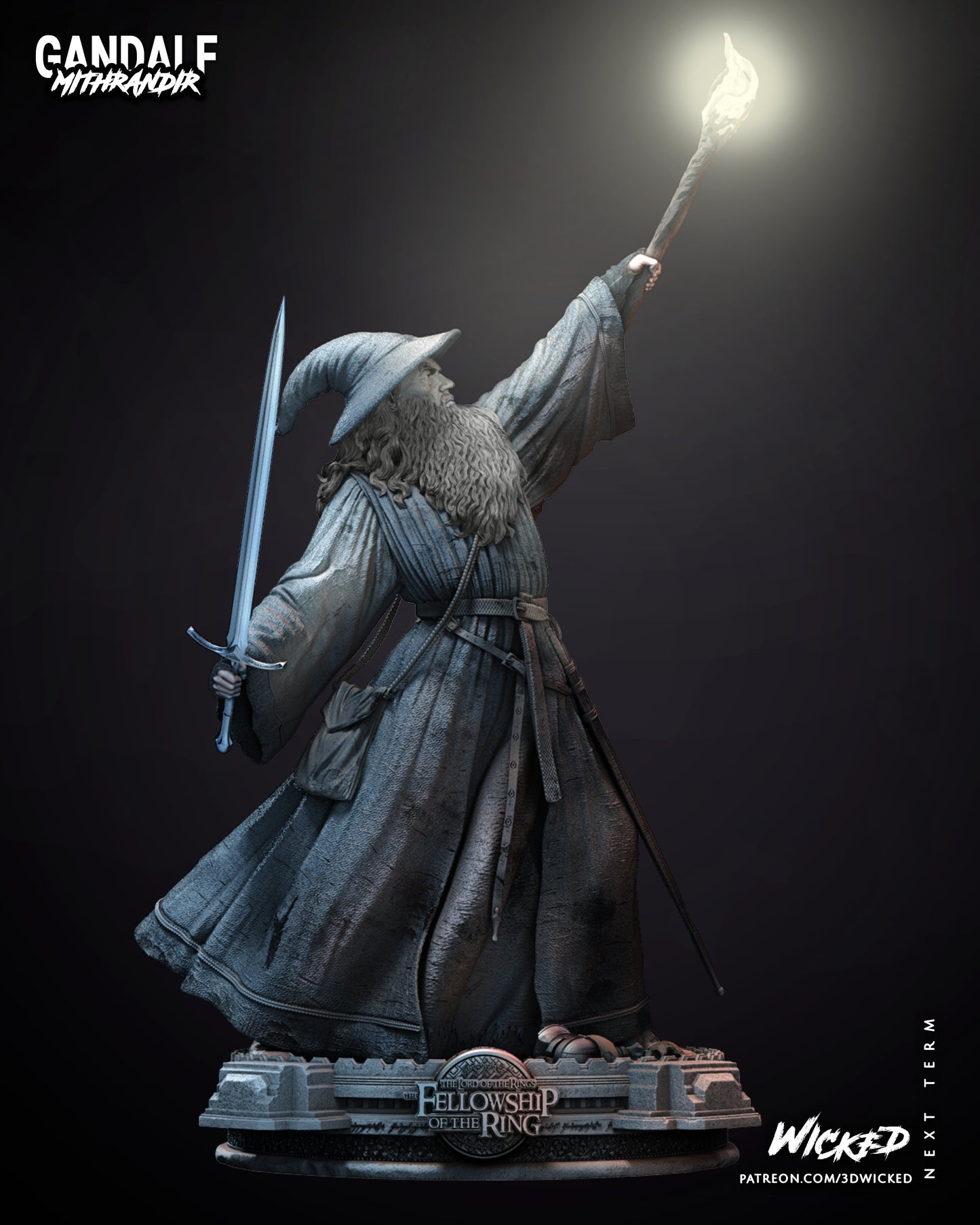 Gandalf - Unpainted FAN ART - Wicked 3D Prints