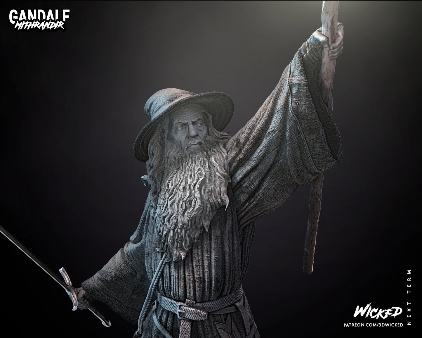 Gandalf - Unpainted FAN ART - Wicked 3D Prints