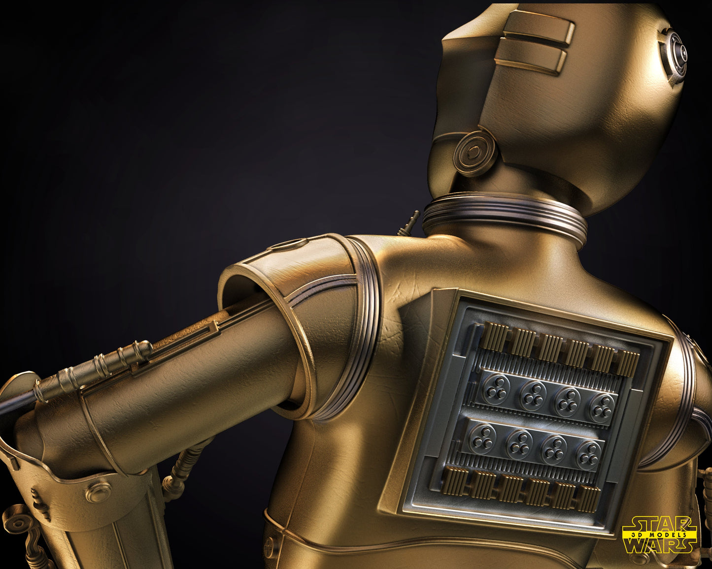 C3-PO and R2-D2 -UNPAINTED- Star Wars 3D Models