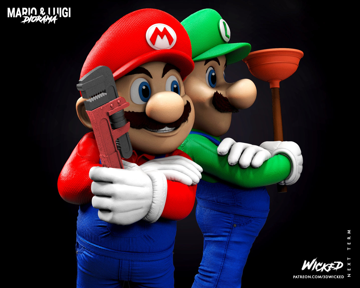 Mario and Luigi - UNPAINTED - Wicked - 2 for 1 limited time