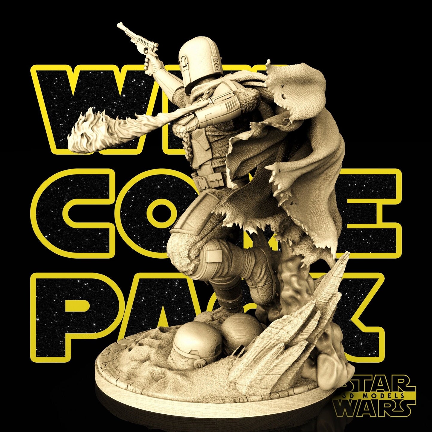 Mandalorian - Mando Promo - Star Wars 3D Models