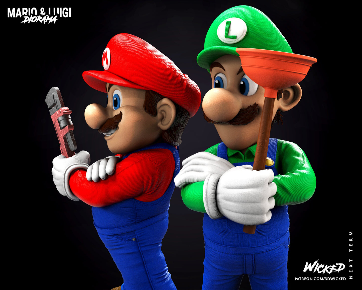 Mario and Luigi - UNPAINTED - Wicked - 2 for 1 limited time