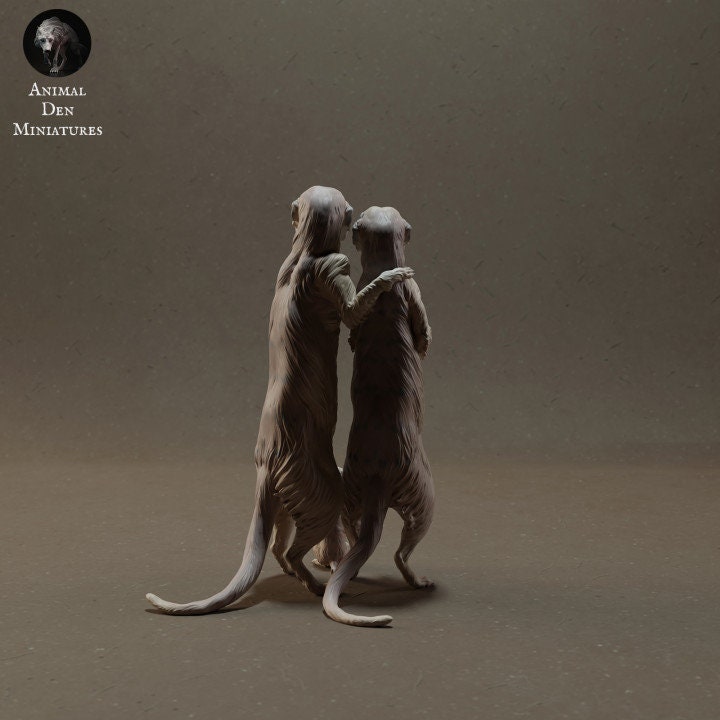Meerkat Family - UNPAINTED - Animal Den Miniatures