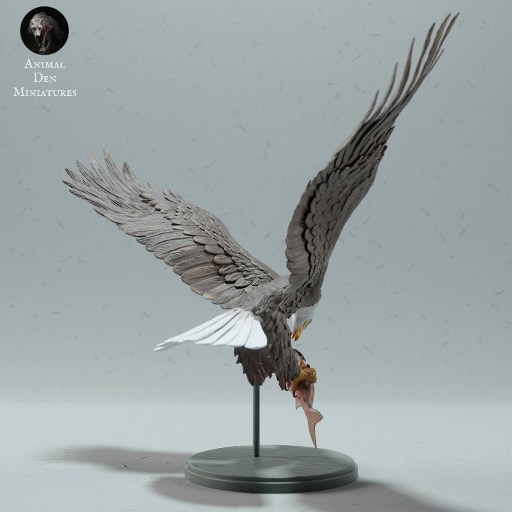 Bald Eagle Eating - UNPAINTED - Animal Den Miniatures