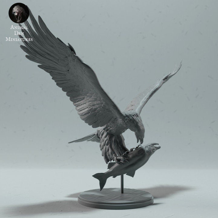 Bald Eagle Eating - UNPAINTED - Animal Den Miniatures