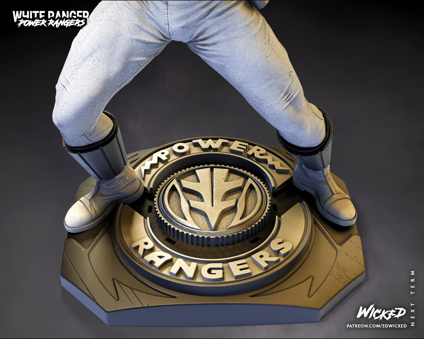 White Power Ranger - UNPAINTED - Wicked 3D Models