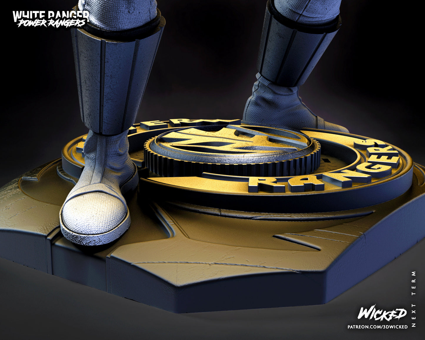 White Power Ranger - UNPAINTED - Wicked 3D Models
