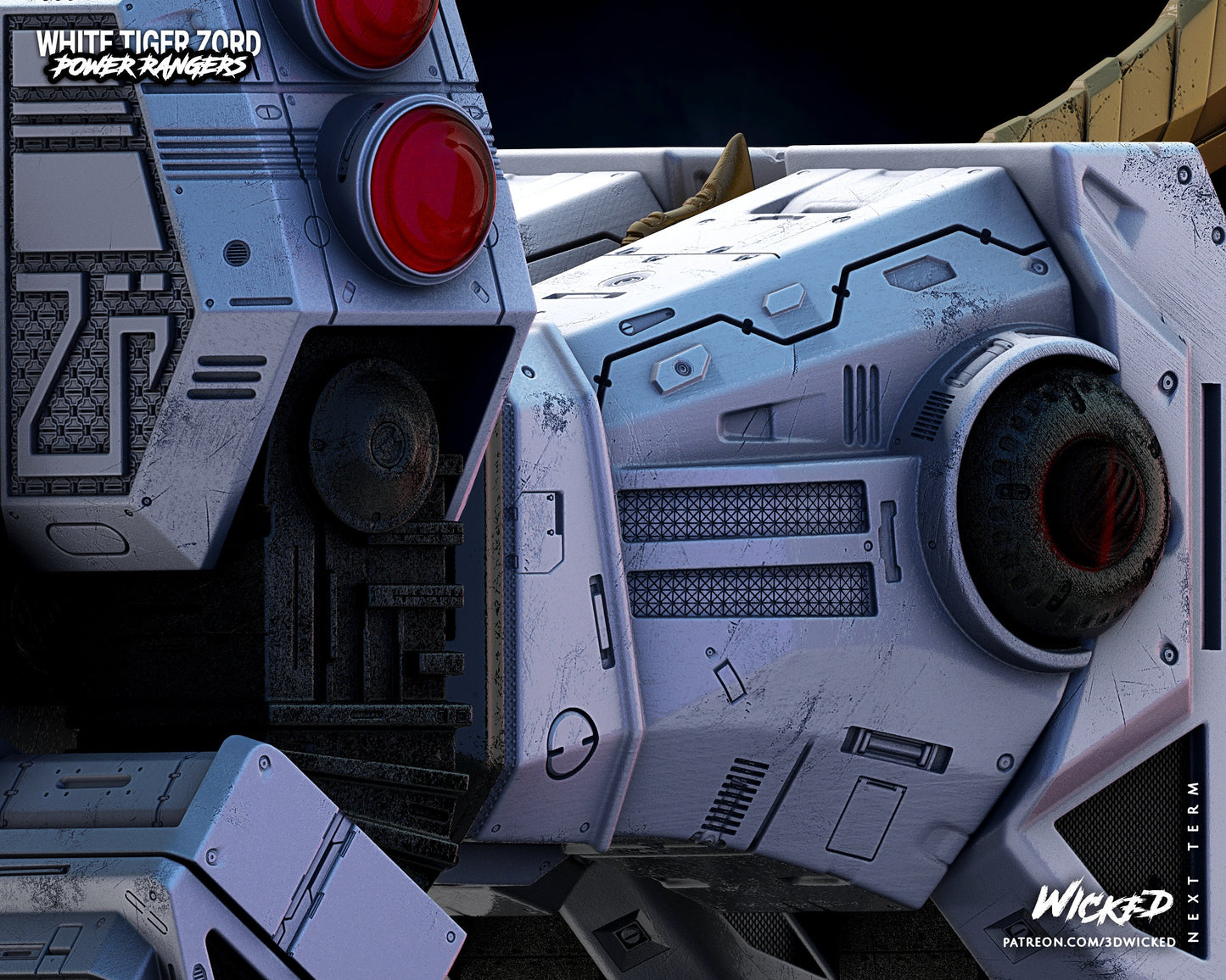 White Tigerzord - UNPAINTED - Wicked 3D Models