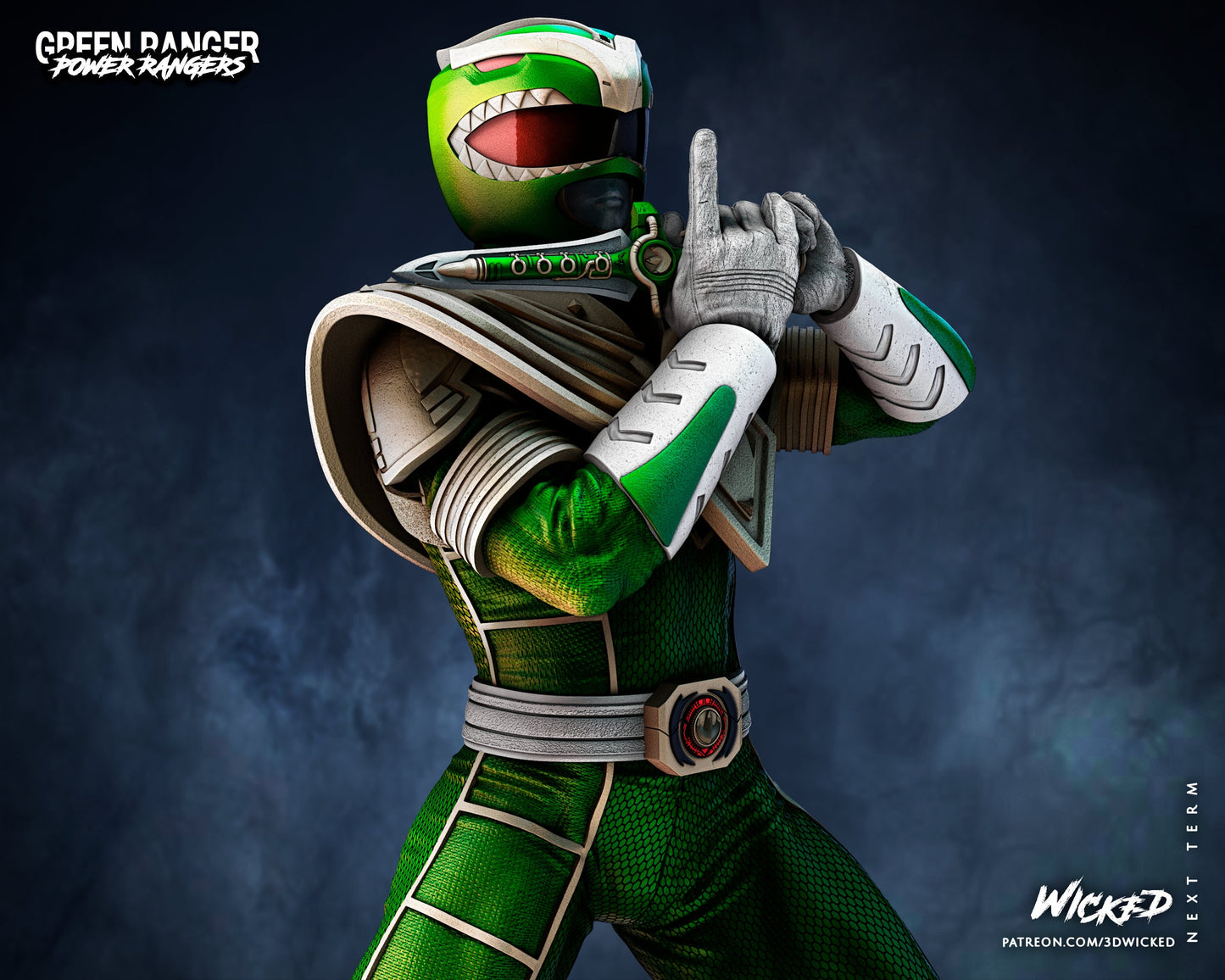 Green Power Ranger - UNPAINTED - Wicked 3D Models
