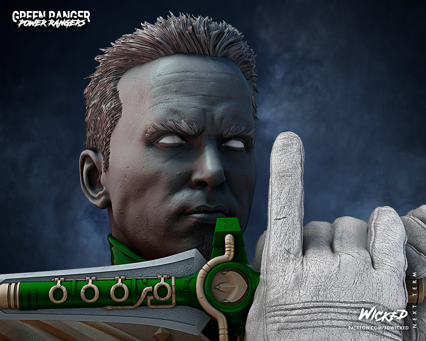 Green Power Ranger - UNPAINTED - Wicked 3D Models