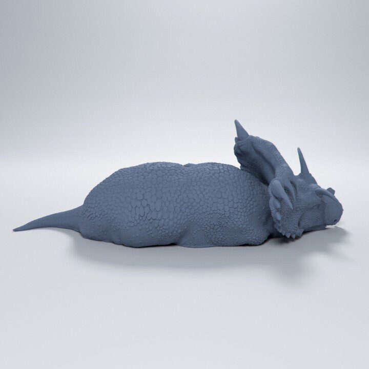 Kosmoceratops sleeping - Dino and Dog Miniatures