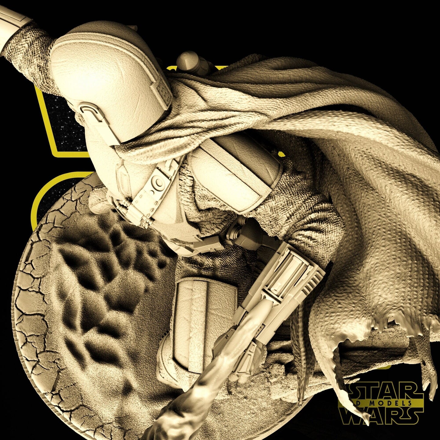 Mandalorian - Mando Promo - Star Wars 3D Models
