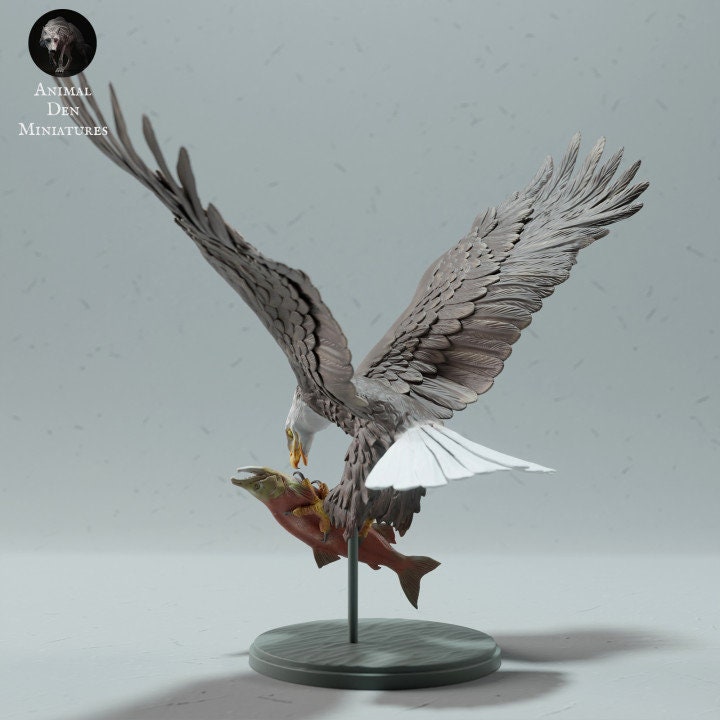 Bald Eagle Eating - UNPAINTED - Animal Den Miniatures
