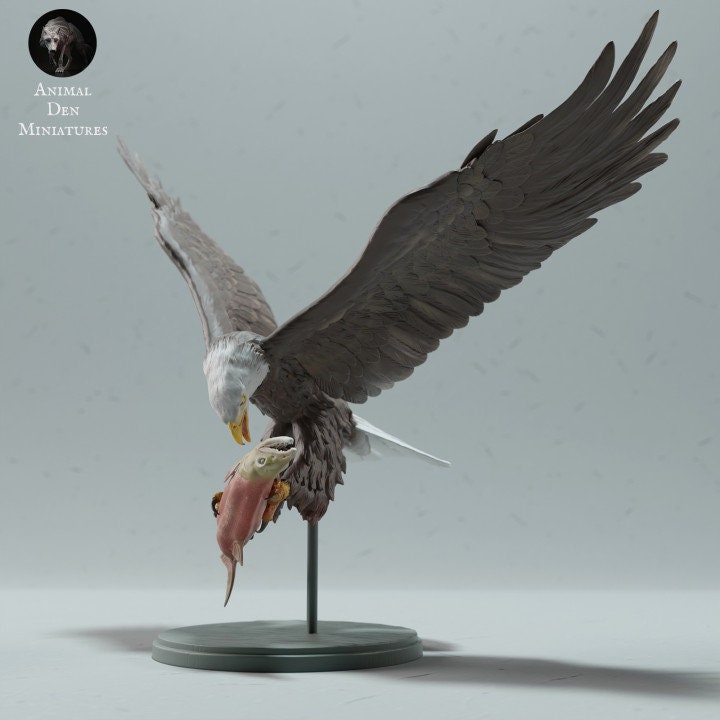Bald Eagle Eating - UNPAINTED - Animal Den Miniatures