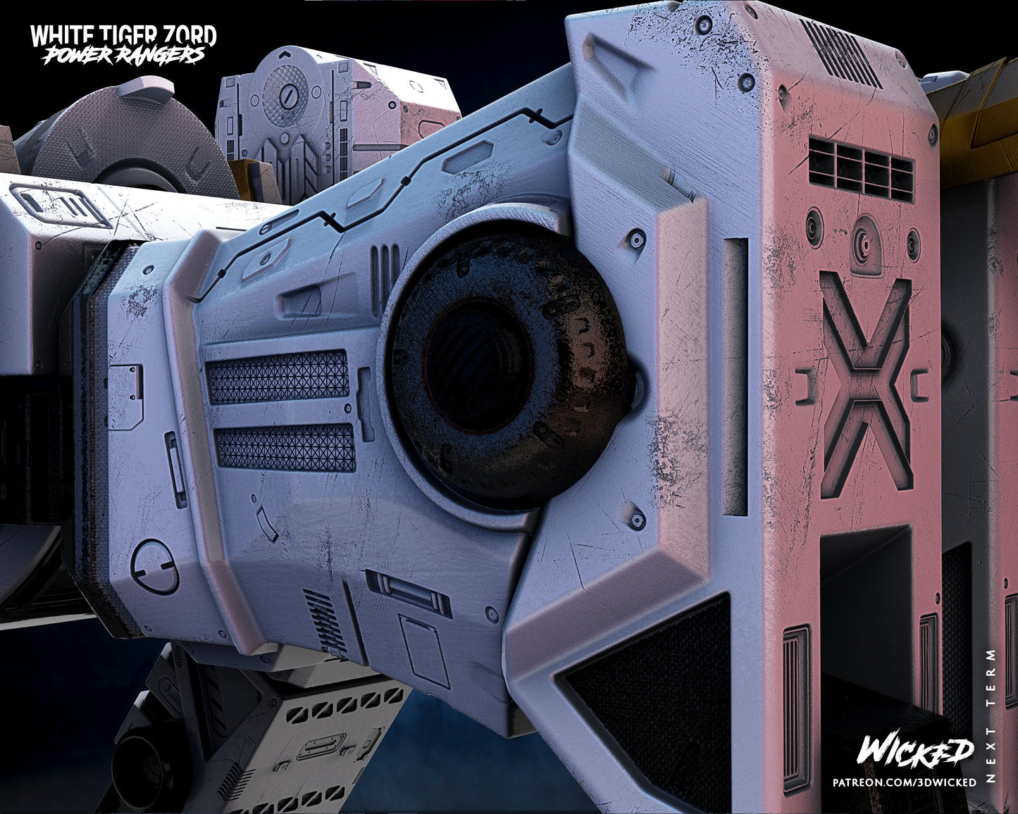 White Tigerzord - UNPAINTED - Wicked 3D Models