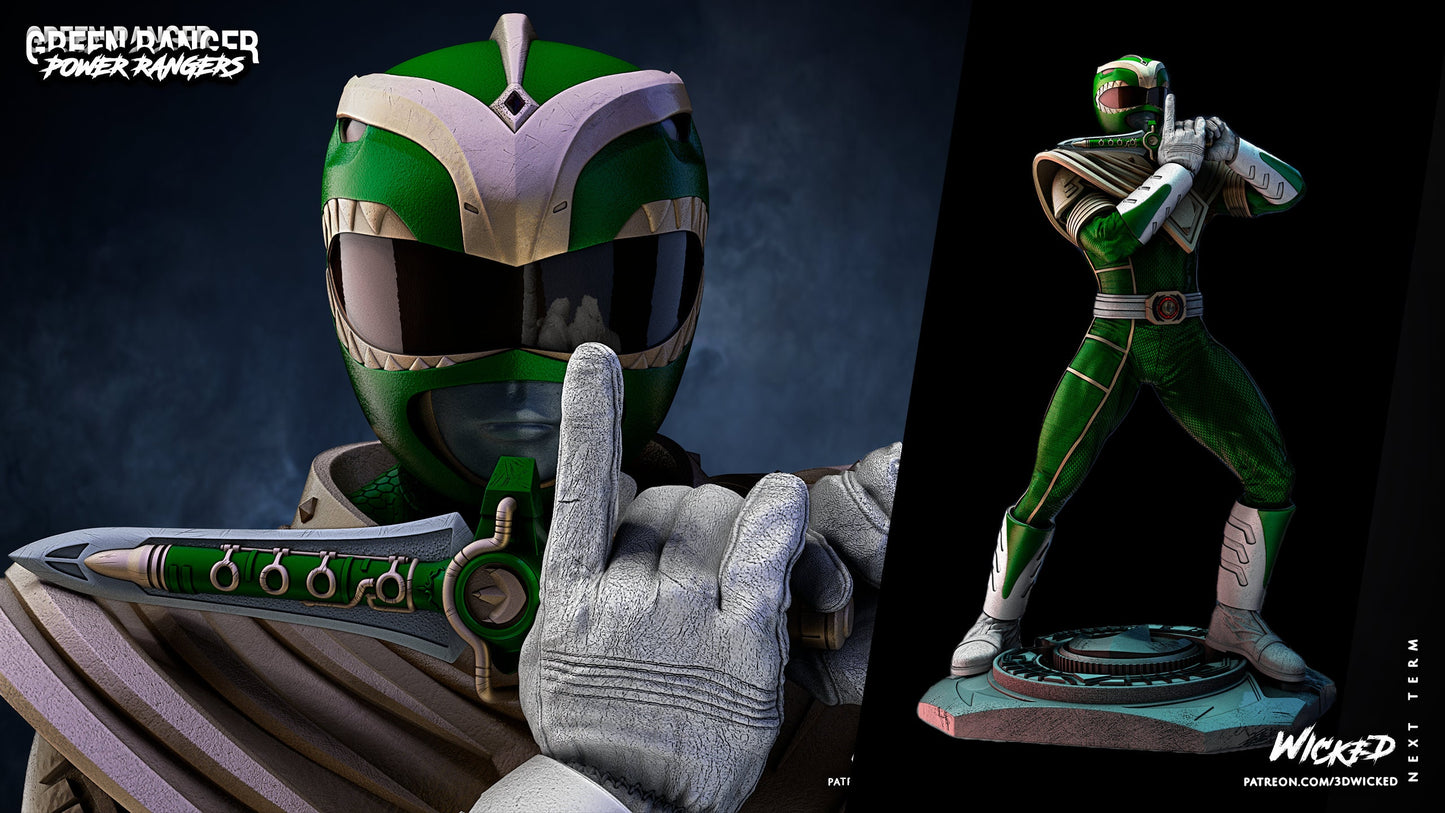 Green Power Ranger - UNPAINTED - Wicked 3D Models