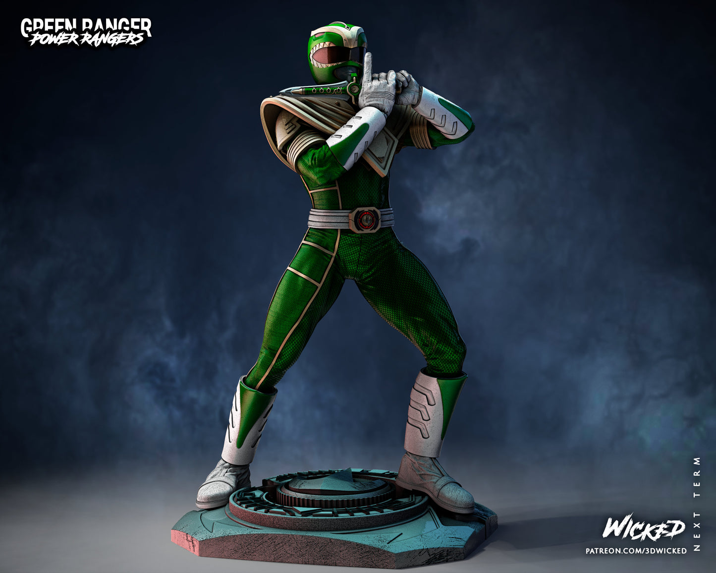 Green Power Ranger - UNPAINTED - Wicked 3D Models