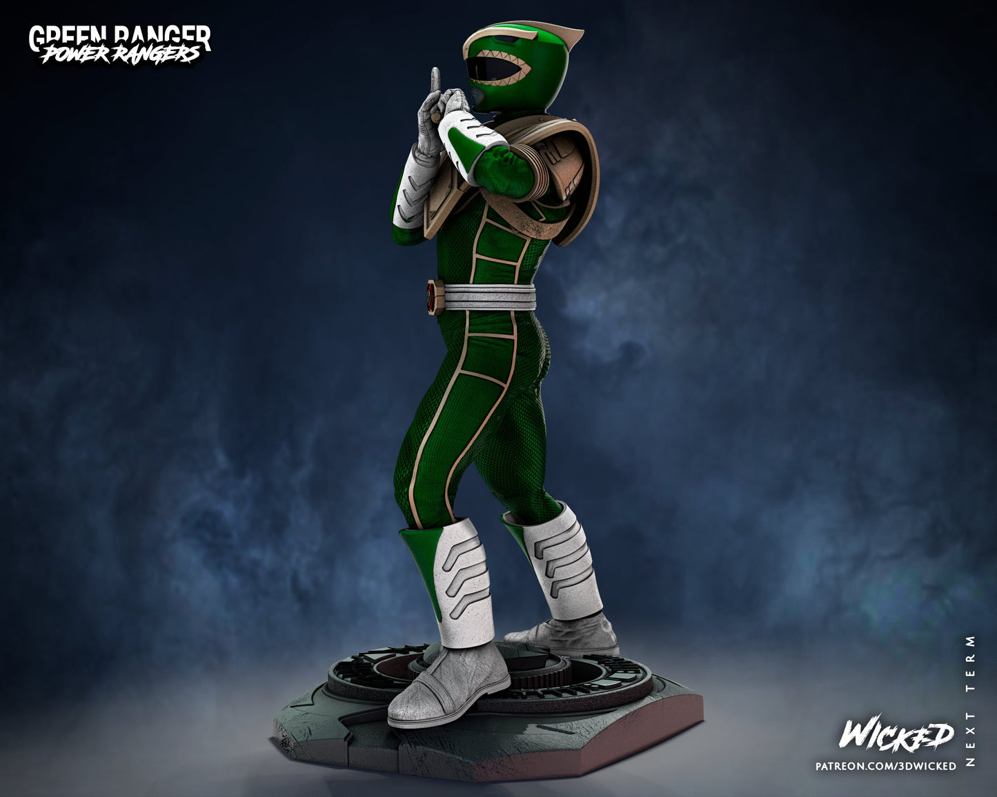 Green Power Ranger - UNPAINTED - Wicked 3D Models