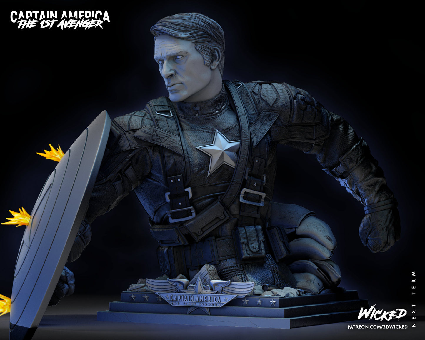 Captain America Bust - Wicked 3D Models