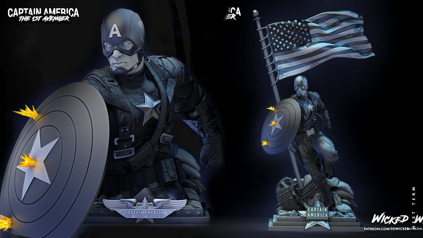 Captain America Bust - Wicked 3D Models