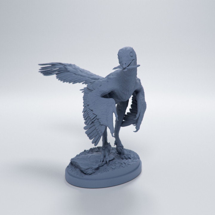 Archaeopteryx cleaning - Dino and Dog Miniatures