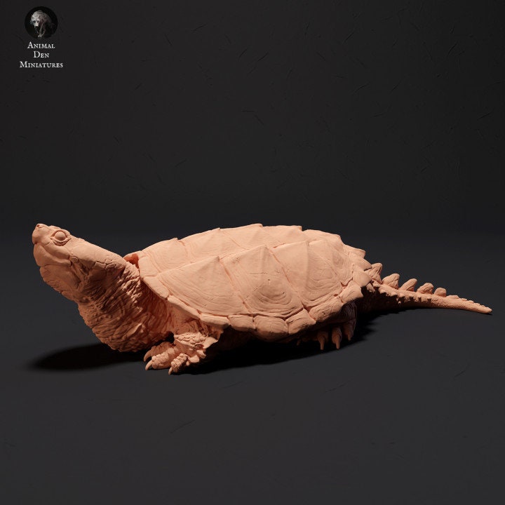 Snapping Turtle Sunbathing - UNPAINTED - Animal Den Miniatures