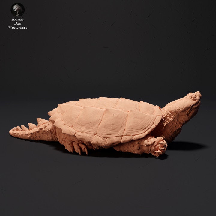 Snapping Turtle Sunbathing - UNPAINTED - Animal Den Miniatures