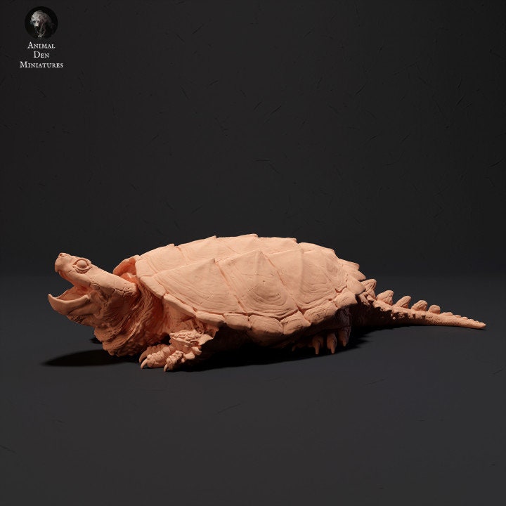 Snapping Turtle Aggressive - UNPAINTED - Animal Den Miniatures