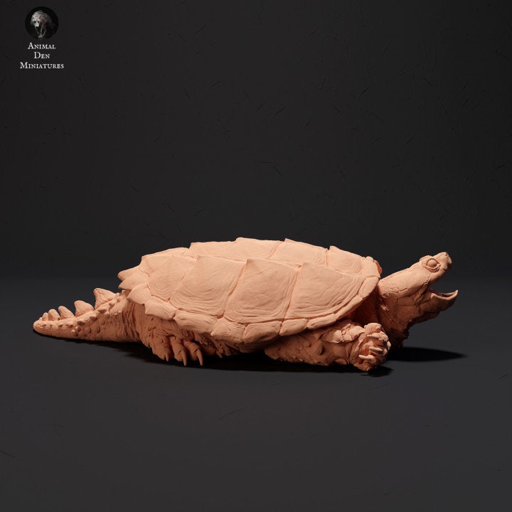 Snapping Turtle Aggressive - UNPAINTED - Animal Den Miniatures