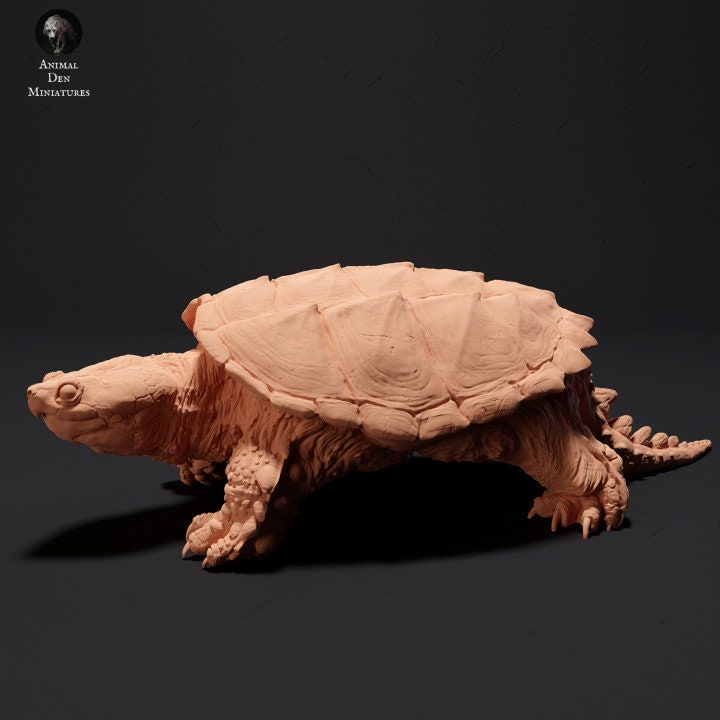 Snapping Turtle Walking - UNPAINTED - Animal Den Miniatures