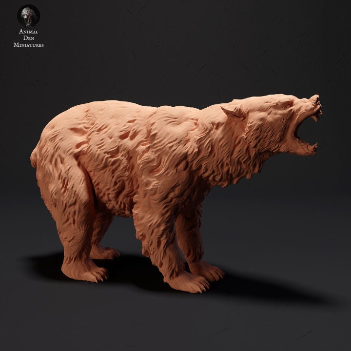 Black Bear Angry - UNPAINTED - Animal Den Miniatures