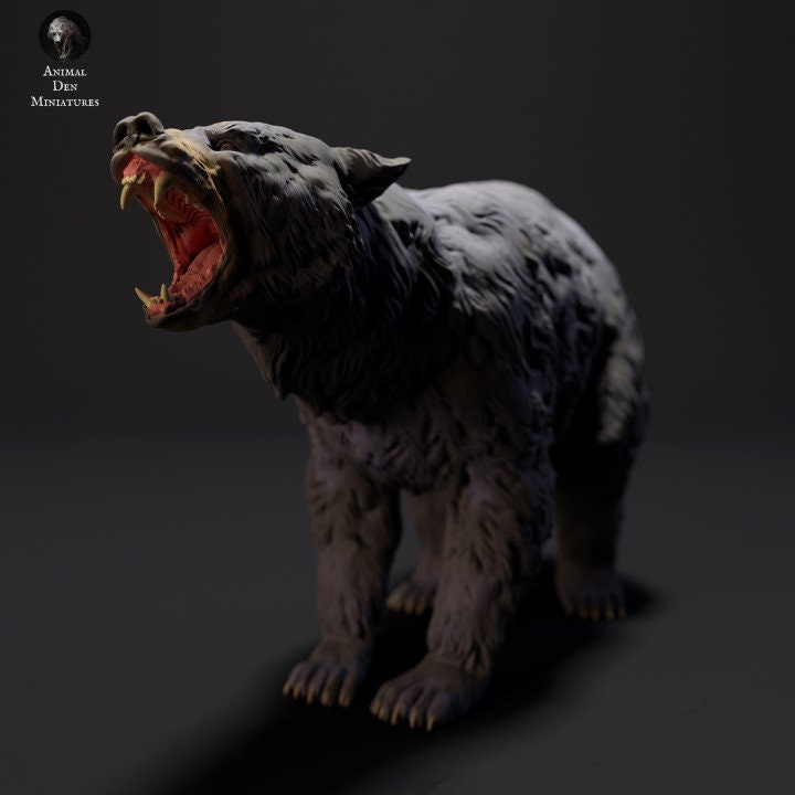 Black Bear Angry - UNPAINTED - Animal Den Miniatures