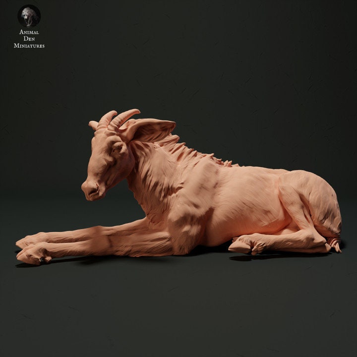 Sumatran Serow Lying Down - UNPAINTED - Animal Den Miniatures