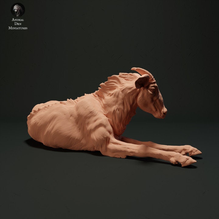 Sumatran Serow Lying Down - UNPAINTED - Animal Den Miniatures