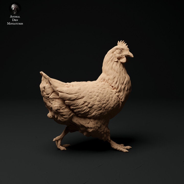 Chickens - UNPAINTED - Animal Den Miniatures