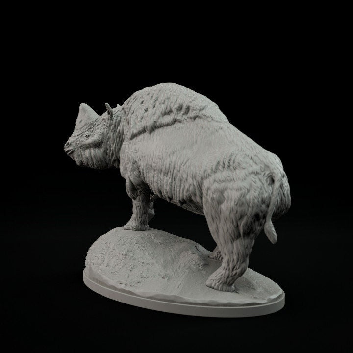 Elasmotherium Standing - UNPAINTED - Dino and Dog Miniatures