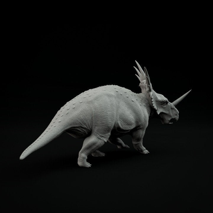 Styracosaurus Walking - UNPAINTED - Dino and Dog Miniatures