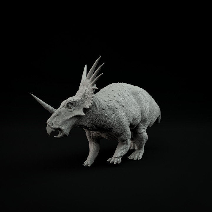 Styracosaurus Walking - UNPAINTED - Dino and Dog Miniatures