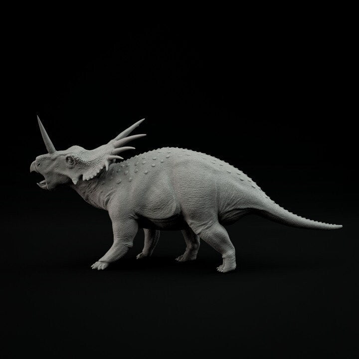 Styracosaurus Roaring - UNPAINTED - Dino and Dog Miniatures
