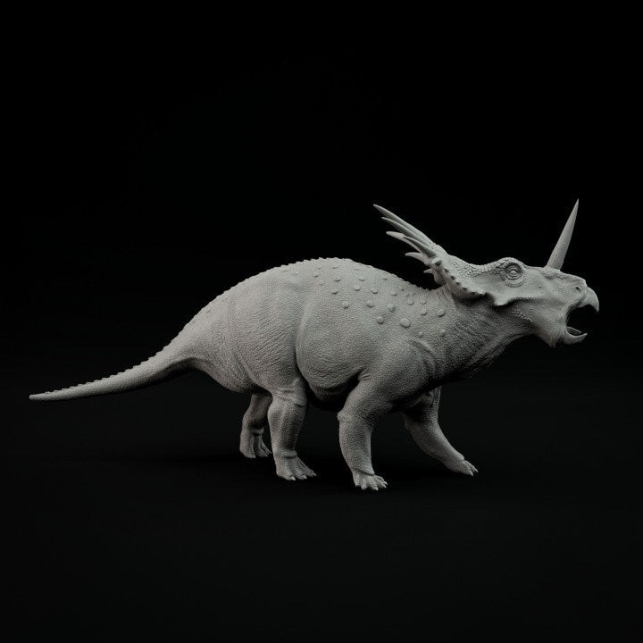 Styracosaurus Roaring - UNPAINTED - Dino and Dog Miniatures