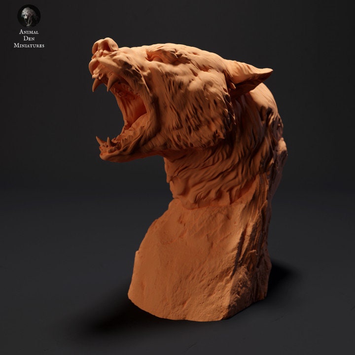 Black Bear Bust - UNPAINTED - Animal Den Miniatures