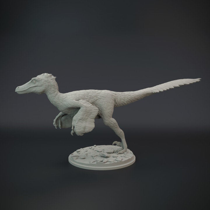 Velociraptor Mongolianensis Running- UNPAINTED - Dino and Dog Miniatures