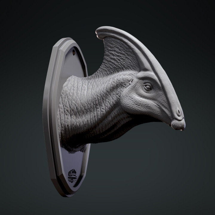 Parasaurolophus Hunting Trophy - UNPAINTED - Clynche Art