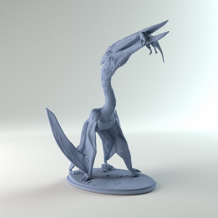 Hatzegopteryx Eating - UNPAINTED - Dino and Dog Miniatures