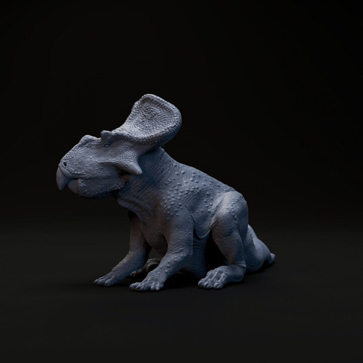 Protoceratops sitting - UNPAINTED - Dino and Dog Miniatures