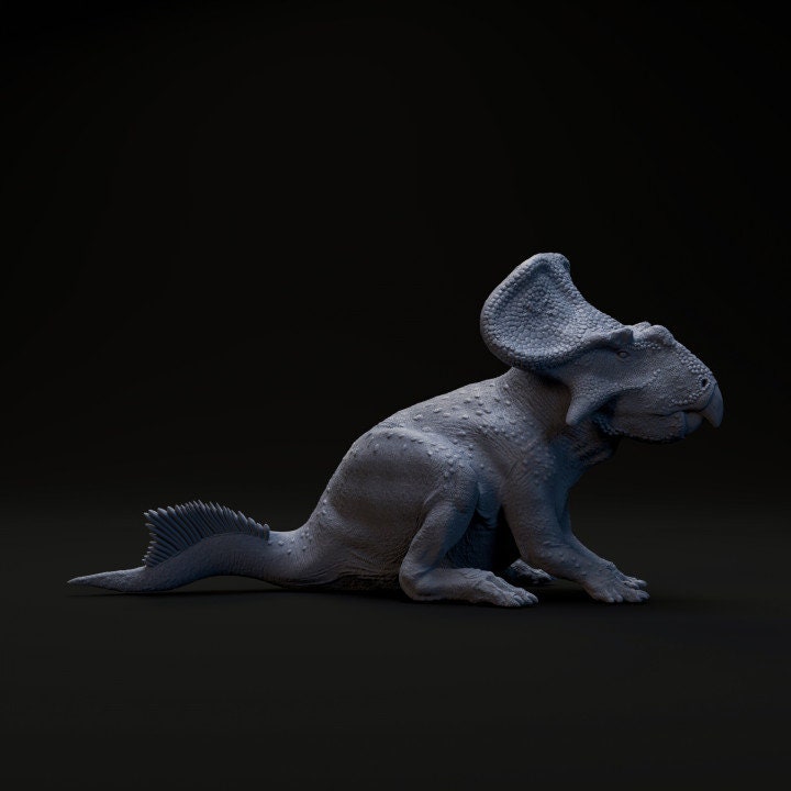 Protoceratops sitting - UNPAINTED - Dino and Dog Miniatures