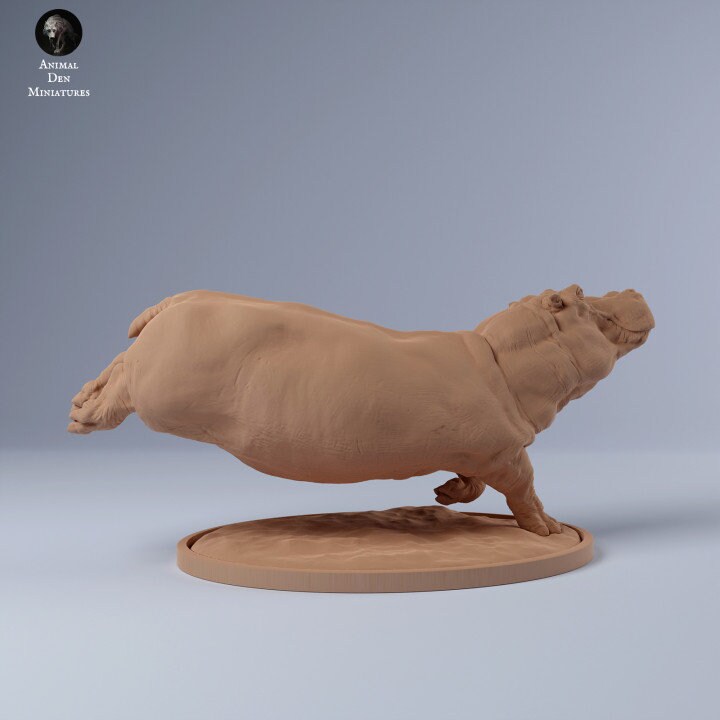 Hippo Swim - UNPAINTED - Animal Den Miniatures